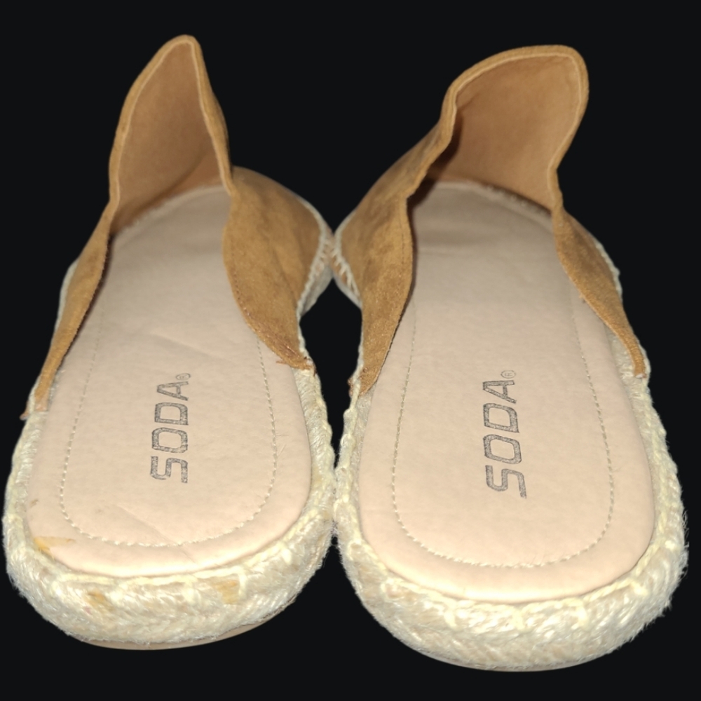 SODA WOMENS CASUAL ROUND TOE OPEN BACK SLIP-ON BROWN ESPADRILLES SIZE-11 - Picture 9 of 10